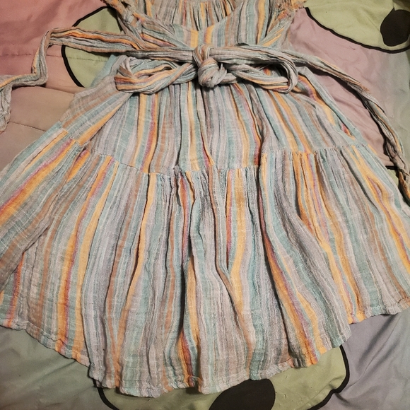 Free People Wrap Dress Striped - Picture 2 of 8